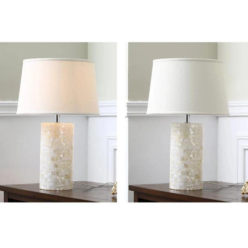 Antique Design Shade Shell Light Pieces Table Lamp for Bedroom Living Room LED