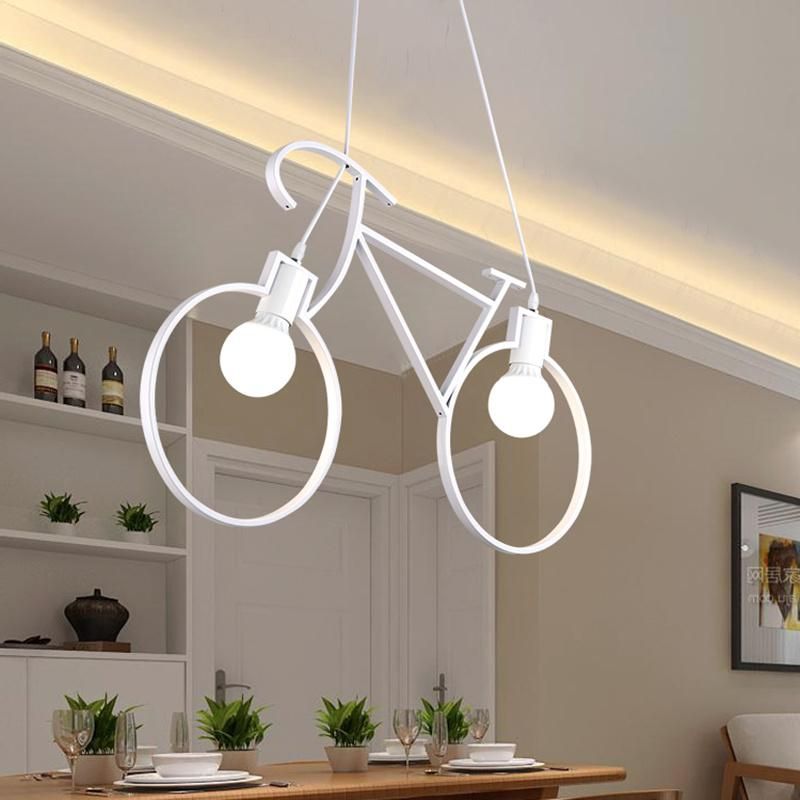 Industrial Pendant Lights Vintage Iron Bicycle Hanglamp for Bar Decor E27 Loft Round Pendant Light (WH-VP-65)