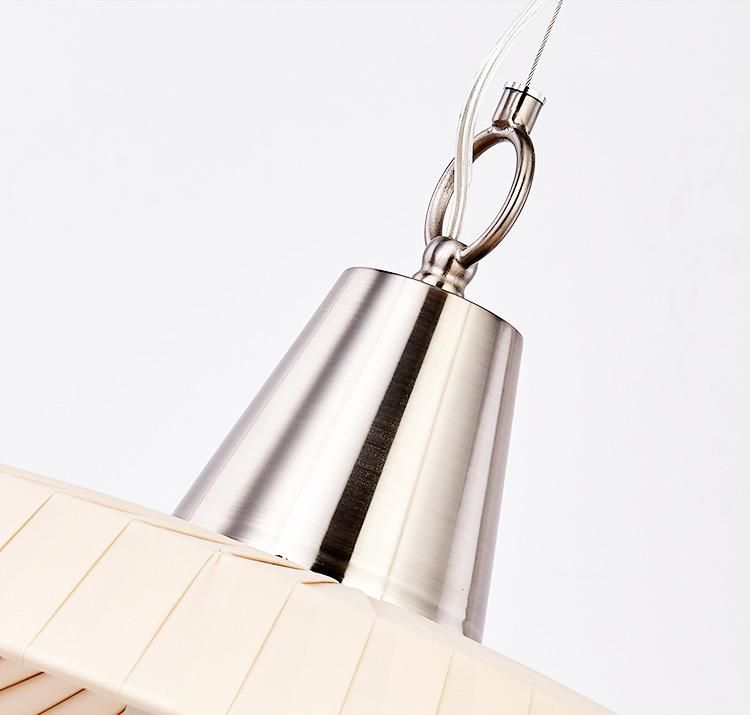 Design Modern Hanging Pendant Light Lighting in Begie Fabric Shade for Kitchen / Dining Room