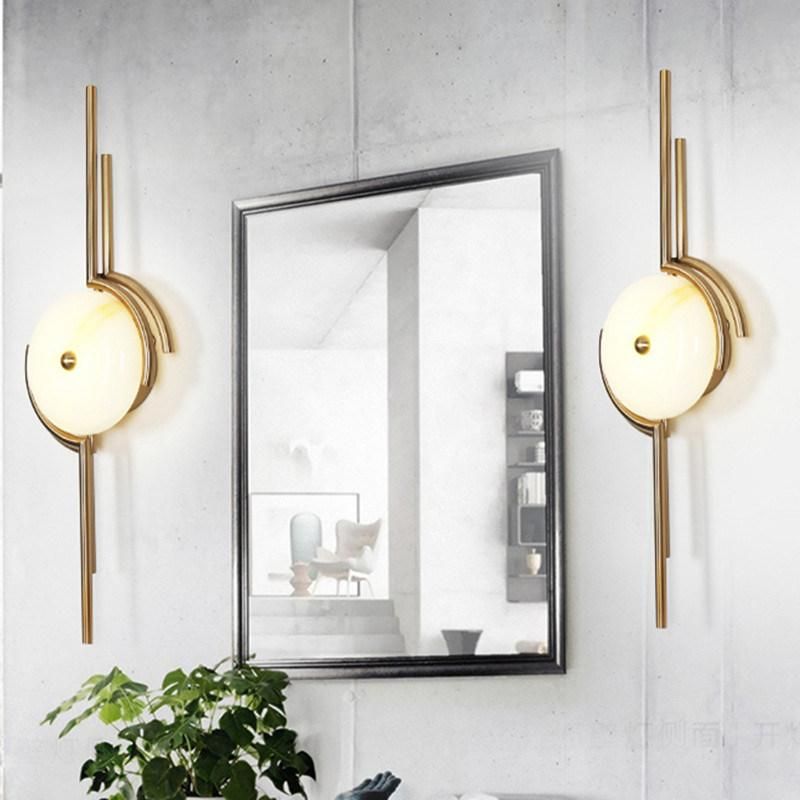 Postmodern Personality Natural Marble Light Luxury Art Wall Lamp Simple Living Room Creative Marble Wall Light (WH-OR-134)
