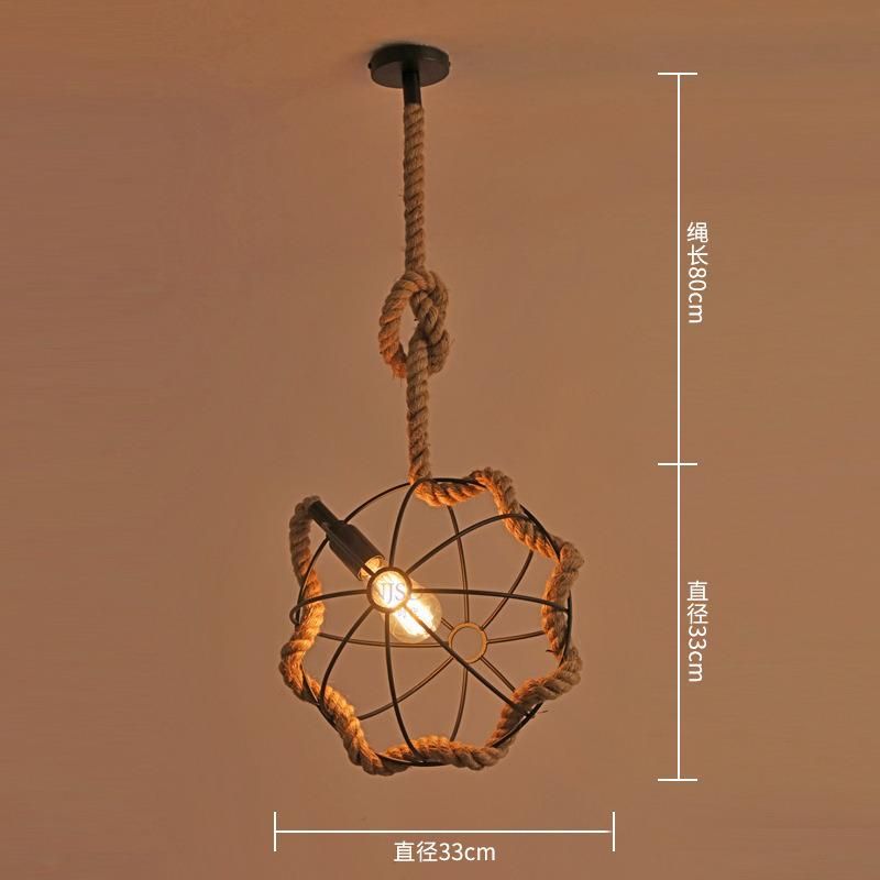 Iron Ball Chandelier Creative Bar Coffee American Retro Industrial Dining Table Drop Rope Chandelier (WH-VP-102)