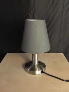 Modern Wholesale Grey Lampshade with Polish Chrome Lampholder for Table Lamp