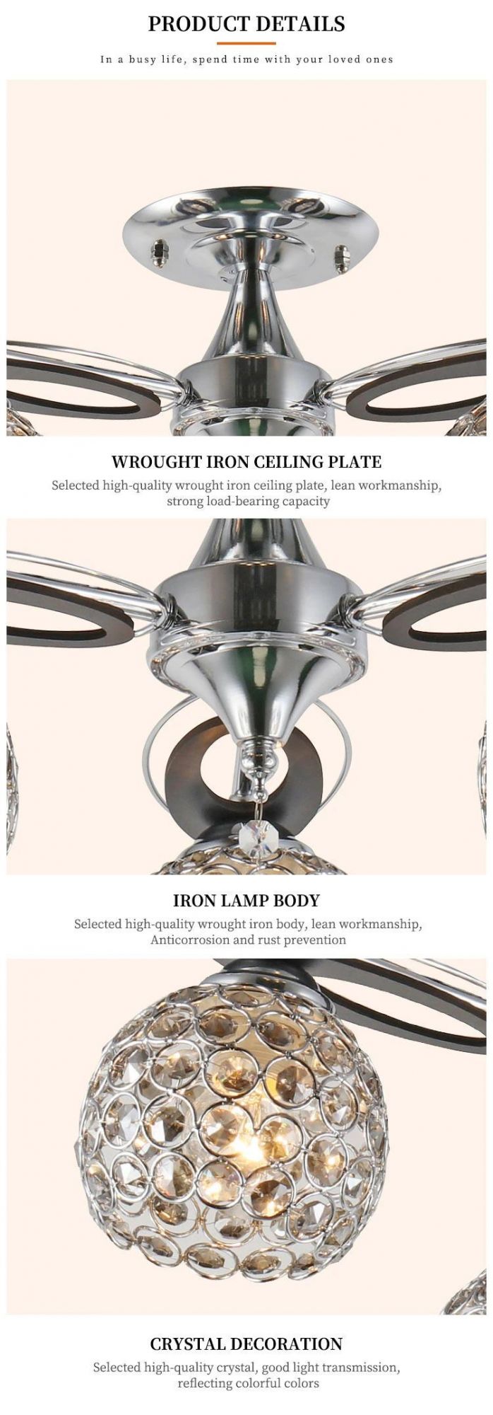 New Design Modern Living Room Indoor Lighting Hanging Crystal Ceiling Lamp