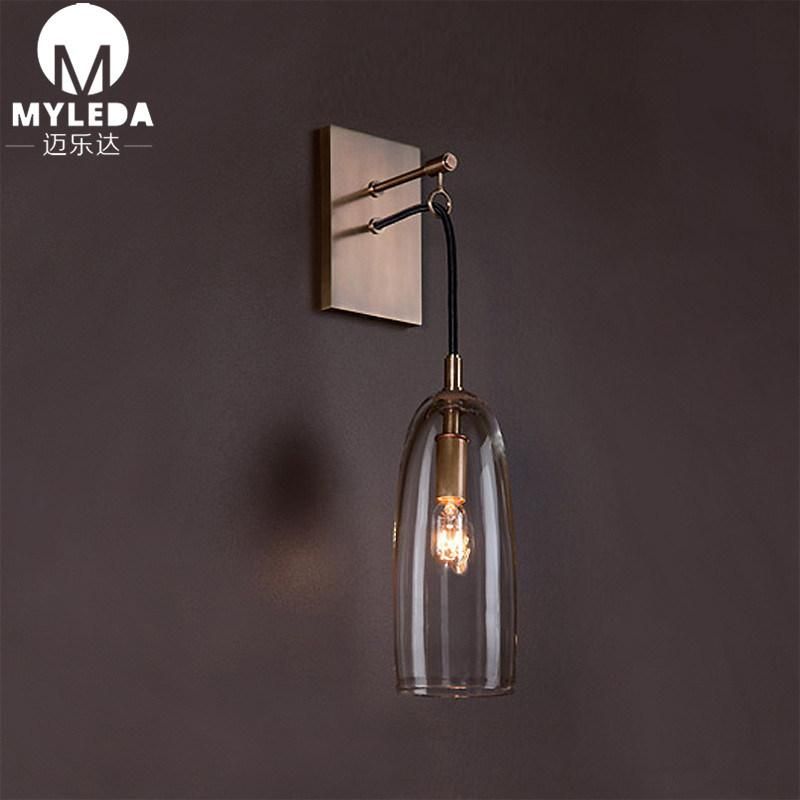 Modern Hotel Project Decoration LED Glass Shade Wall Lamp
