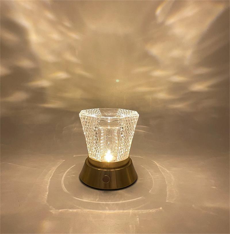 High-End Diamond Crystal Atmosphere LED Night Light Creative USB Charging Crystal Bedside Lamp Drawing Room Atmosphere Lamp