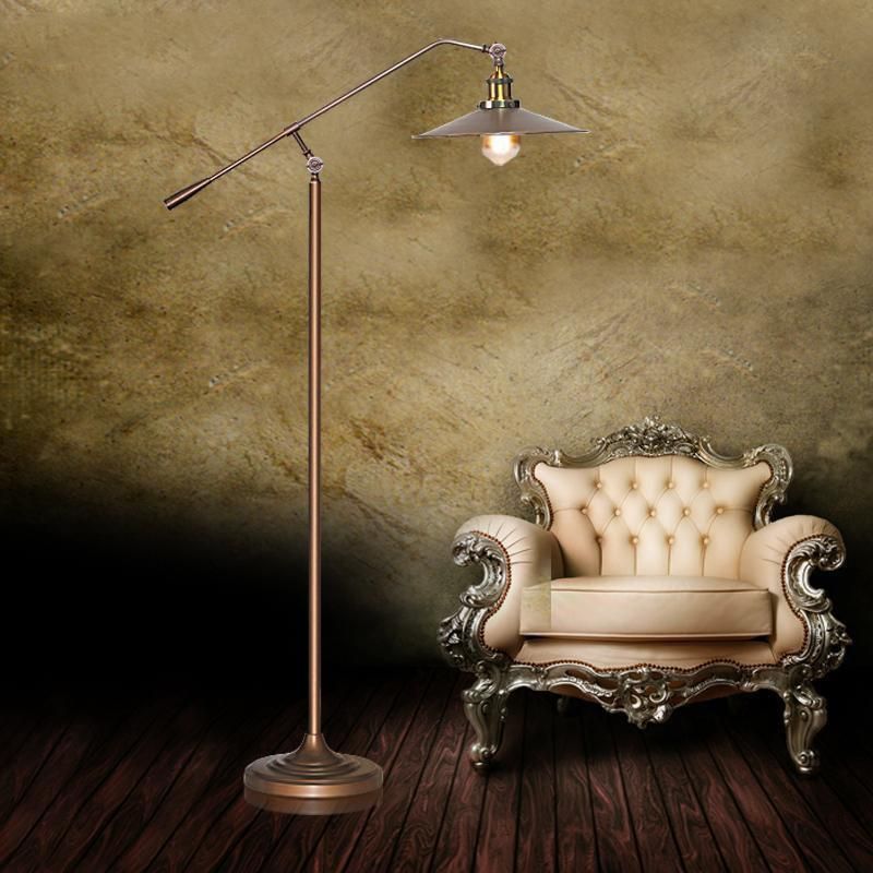 Loft American Industrial Vintage Standing Lamp Living Room Study Room Decor Retro Floor Lamp (WH-VFL-09)