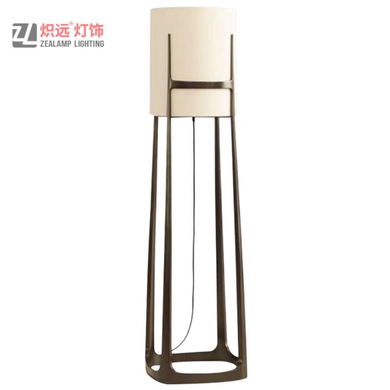 Modern off-White Fabric Shade Floor Lamp