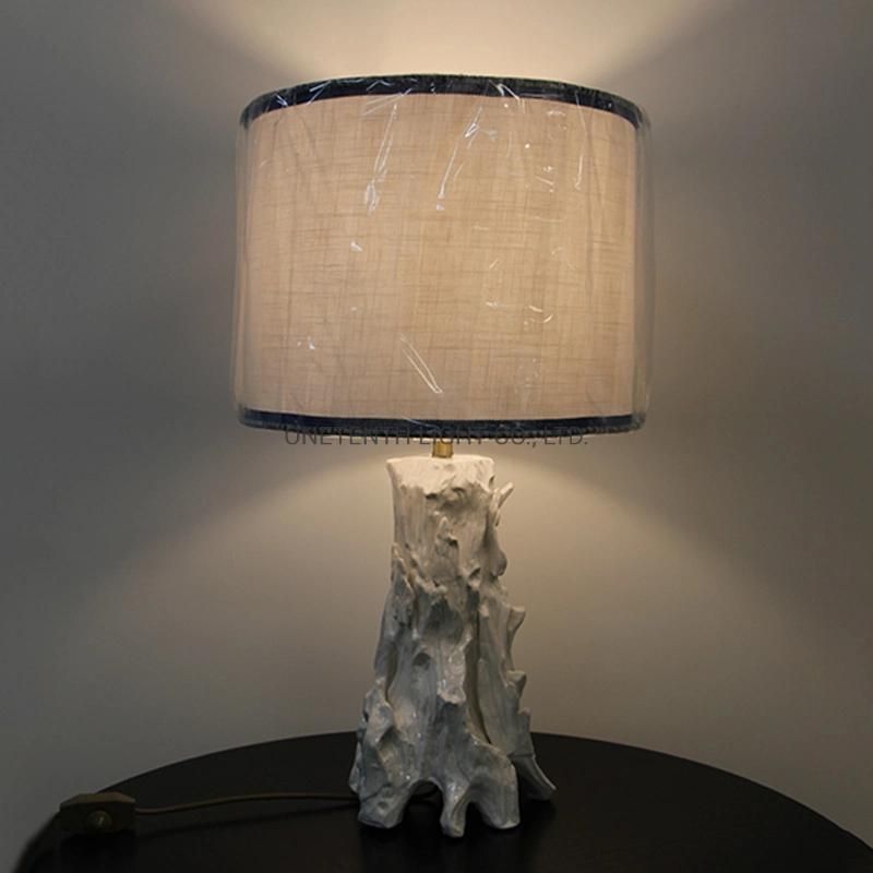 Gourd White Acrylic Fabric Shade and Ceramic Lamp Body Table Lamp.