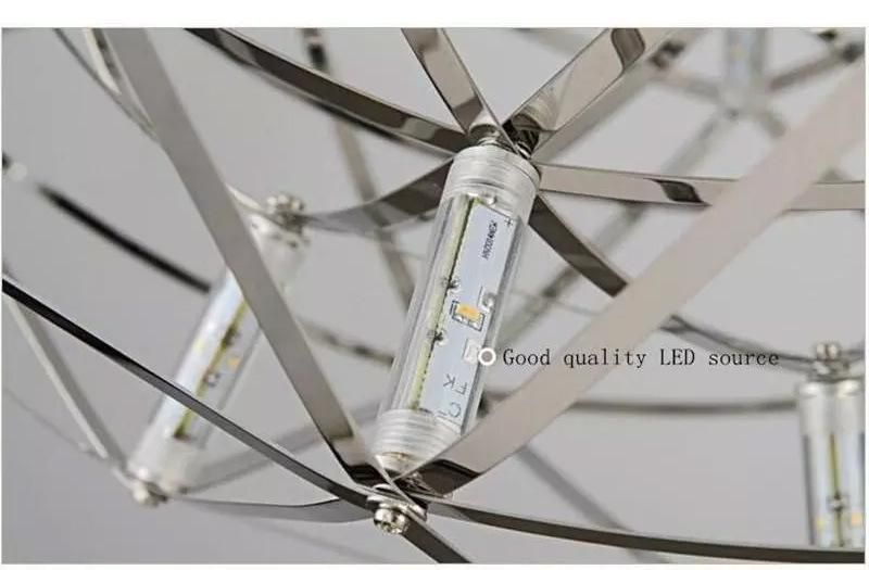 Modern Stainless Steel Ball Firework Restaurant Villa Hotel Project LED Chandelier Pendant Lighting