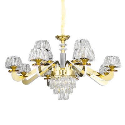 Dafangzhou 340W Light China Small Farmhouse Chandelier Supplier Lamp LED Black Frame Color Crystal Chandelier Light Applied in Balcony