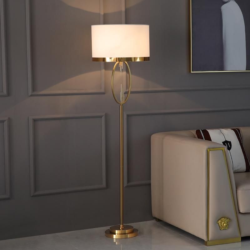 Modern Luxury Faceted Corner Floor Lamp for Hotel Home Living Room Decoration Floor Light with White Lampshade