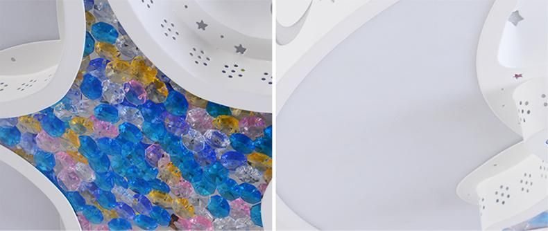 LED Chandelier for Kids Baby Boy Room Lighting Eye Protection Moon Ceiling Light (WH-MA-177)