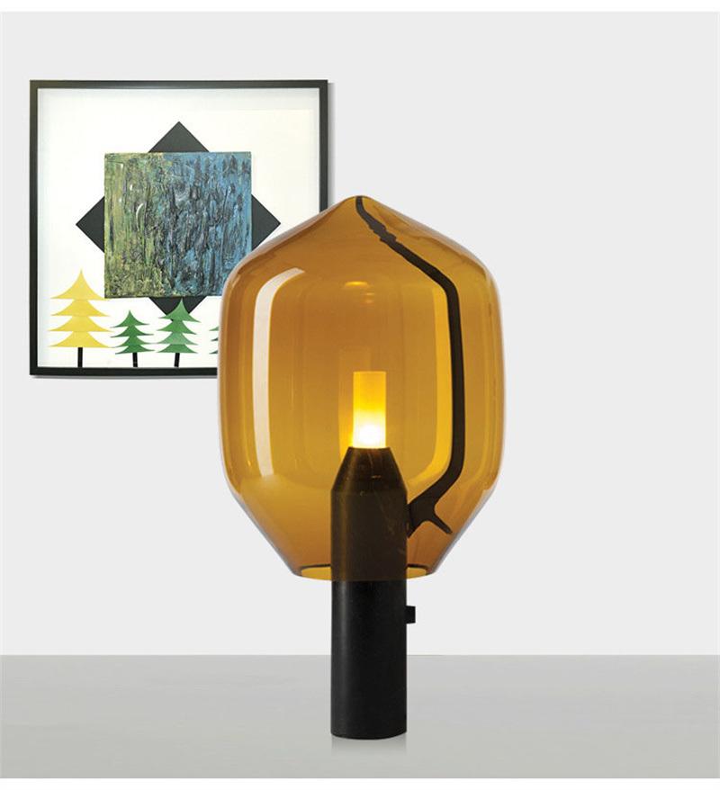 Postmodern Creative Marble Living Room Art Bedside Glass Lamp
