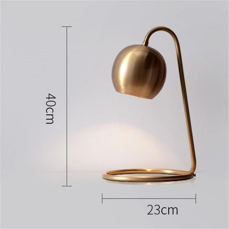 Modern Nordic Copper Plated Retro Table Lights Art Deco LED Desk Lamp Simple Study Reading Lamps Cafe Bedroom Bedside Table Lamp