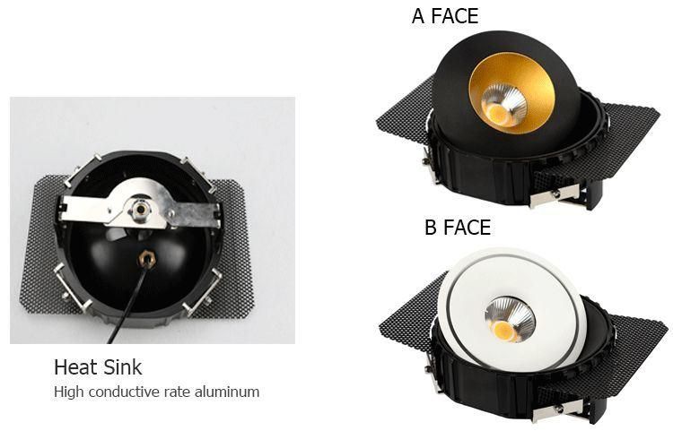 15W Recessed Adjustable 3000K Triac Dimmable Indoor Lighting Spotlight LED COB Downlight
