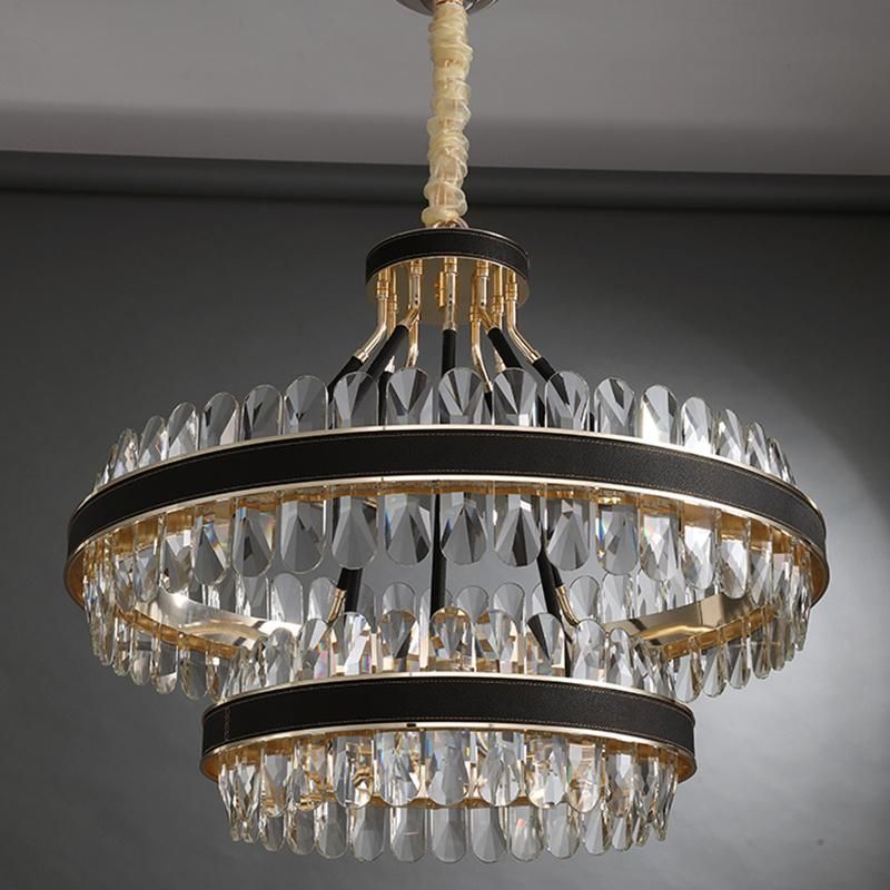 Vintage Style Crystal Chandelier Hotel Exihibition Hall Bedroom Pendant Lamp