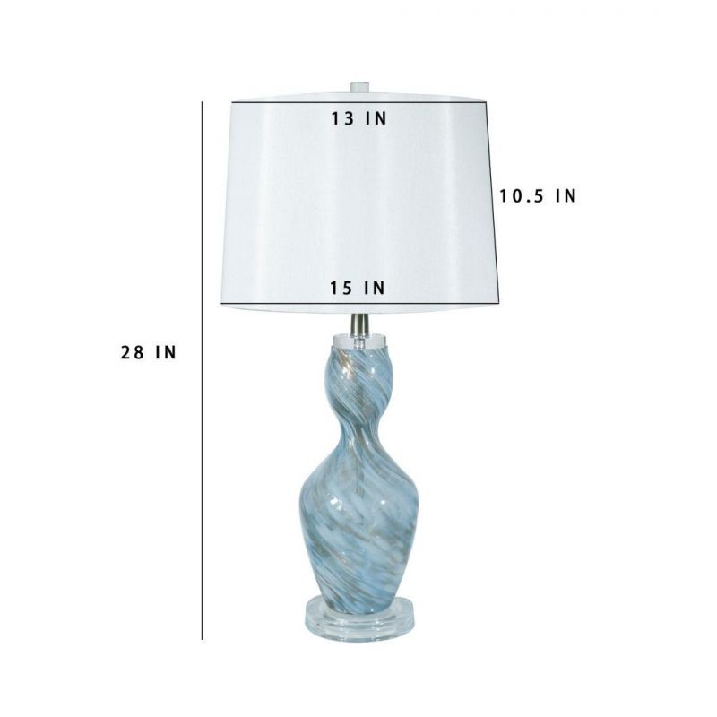 Fashion Simple Creative Glass Gourd Mediterranean Bedroom Bedside Lamp Nordic Blue Table Lamp