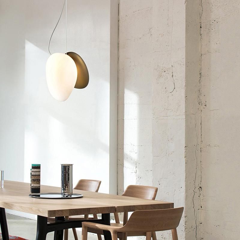 Nordic Postmodern Minimalist Cobblestone Chandelier Designer Creative Personality Bedroom Bedside Restaurant Glass Lamps Pendant Light