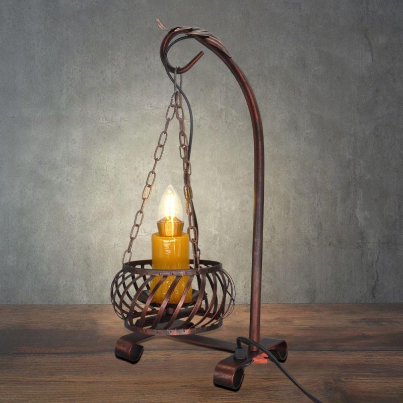 American Vintage Candle Table Light with Plug, Old Design Kerosene Lamp (WH-VTB-01)