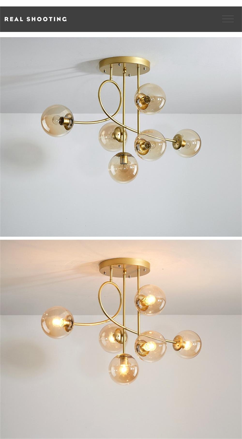 Modern LED Lights Glass Ball Lamps Nordic Hanging Light Bedroom pendant Lighting Living Room Bedroom Office Ceiling Chandelier