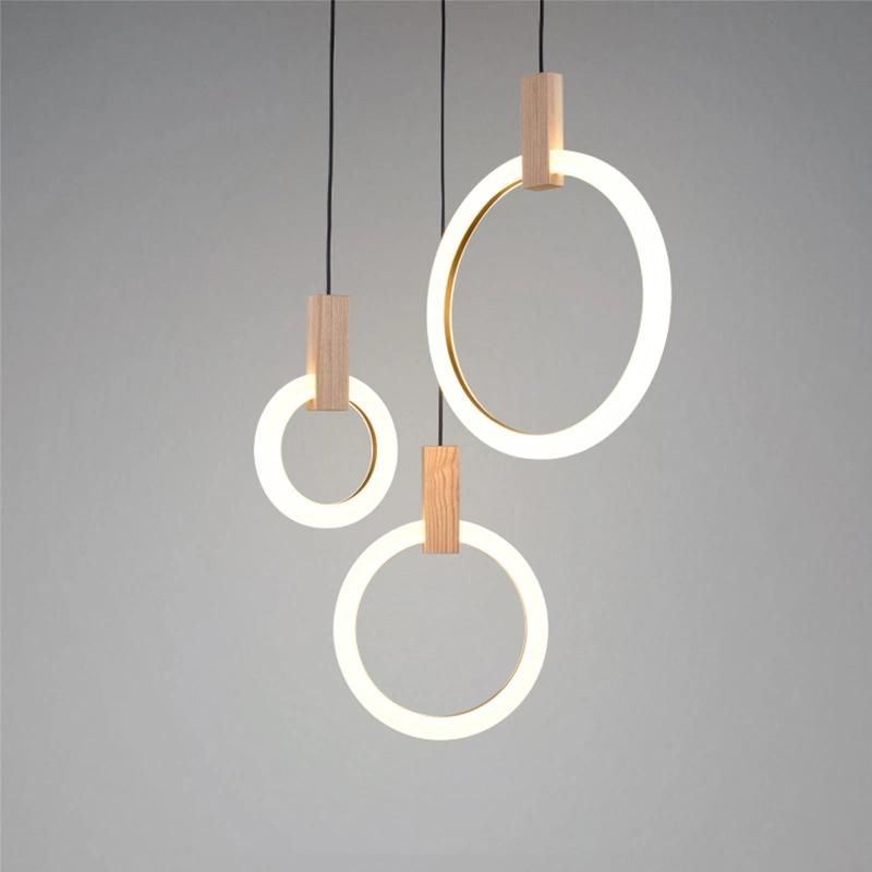 Nordic Wood Pendant Lamp Lighting Novelty Pendant Light Loft Kitchen Indoor Cafe Decoration Suspended Lamp (WH-AP-168)