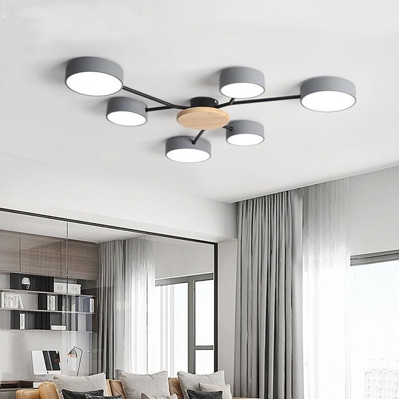 Modern Living Room LED Lamp Nordic Style Bedroom LED Wood Ceiling Flush Mount Light (WH-WA-15)