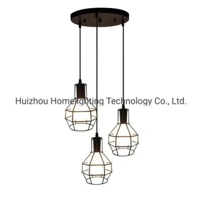 Jlc-6305 Industrial Vintage Retro Loft Cage Multi Light Pendant Lamp