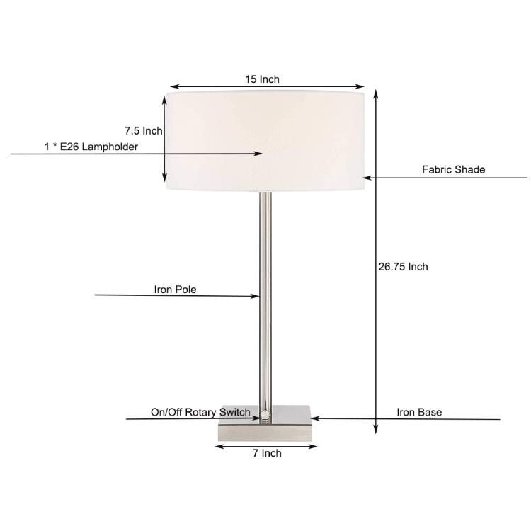 Jlt-Ht66 Simple Table Lamp with USB and AC Power Outlet in Base for Living Room Bedroom Bedside Nightstand