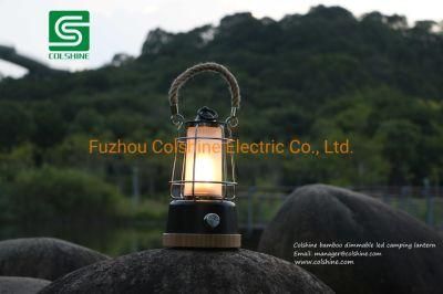 Portable Rechargeable Bamboo LED Camping Lantern