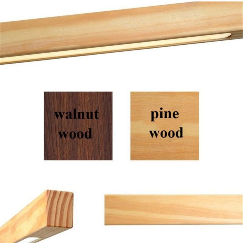 Modern Simple LED Long Strip Pendant Lights Restaurant Bar Office Hanglamp Dining Room Solid Wood LED Pendant Lamps