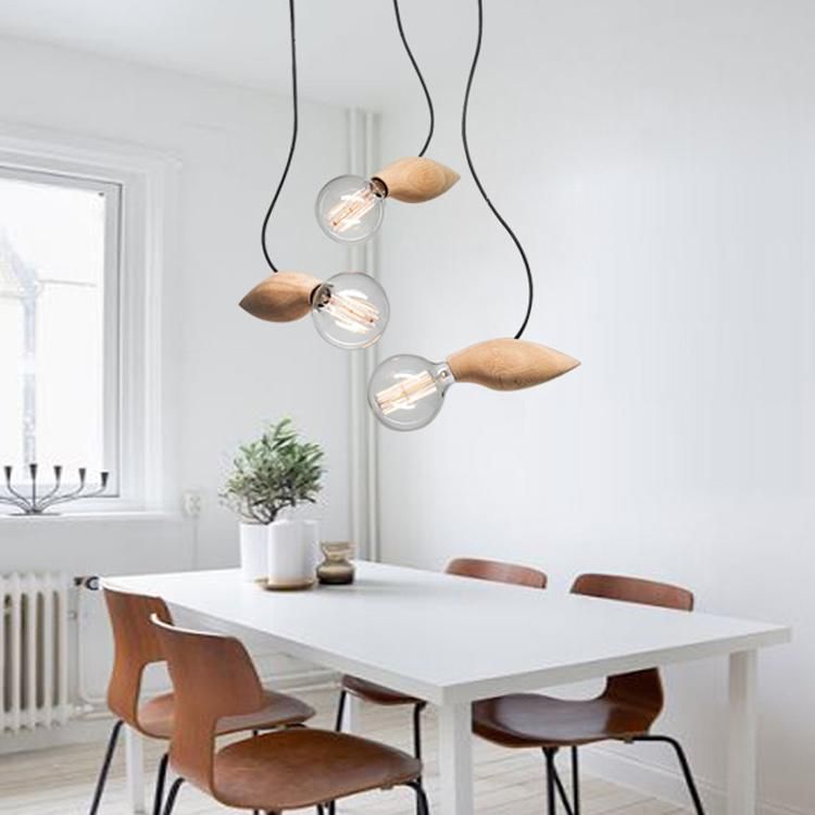 Design Simple Style Indoor Wood Dining Room Pendant Light