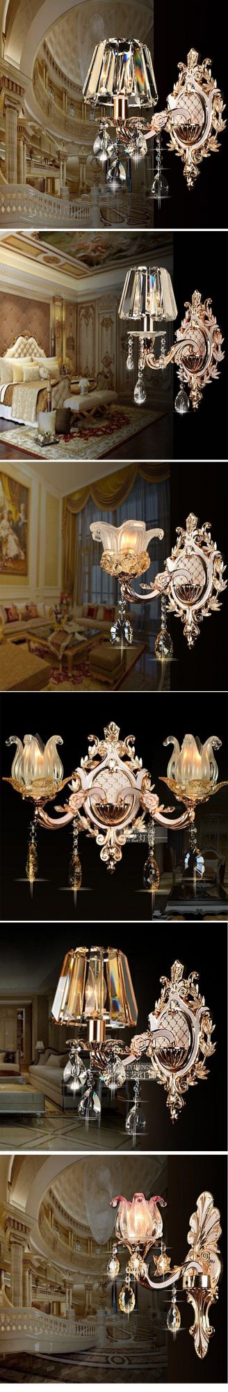 China Supplier with Factory Direct Price Indoor Light European Aluminum Alloy Hotel Lamps Decoration Crystal Home Wall Sconces