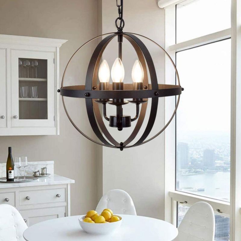 Spherical Chandelier Chain Light Indoor Creative Metal Round Hanging Lamp Retro Vintage Chandelier (WH-VP-62)