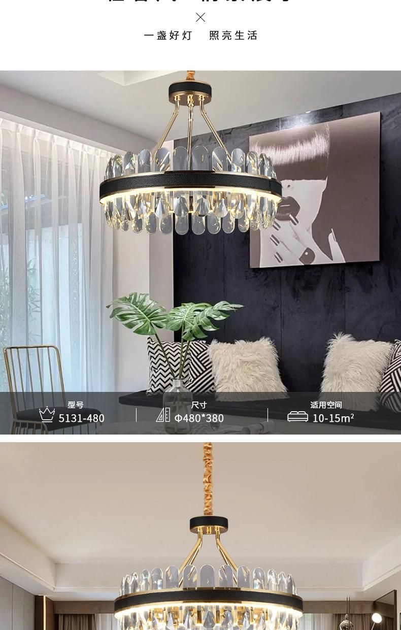 Morden Luxury Living Room Lighting Decoration Ceiling Hanging LED Crystal Chandelier Pendant Light