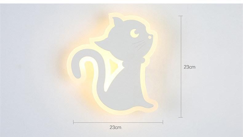 Simple Modern Bedroom Bedside LED Wall Lamp Creative Aisle Lamp Cat Wall Lamp (WH-OR-43)