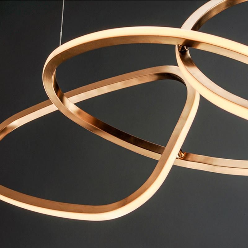 2022 Restaurant Light Luxury Creative Bar Counter Personalized Stainless Steel LED Pendant Lamp Chandeliers