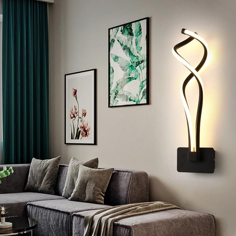 Modern Minimalist LED Wall Light for Living Room Bedroom Bedside Black Aisle Corridor Stair Wall Light ((WH-OR-81)