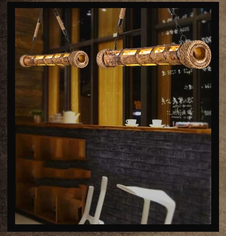 Loft Bamboo LED Chandelier Cafe Lamp Retro Industrial LED Warm White LED Tube Loft Chandelier (WH-VP-111)