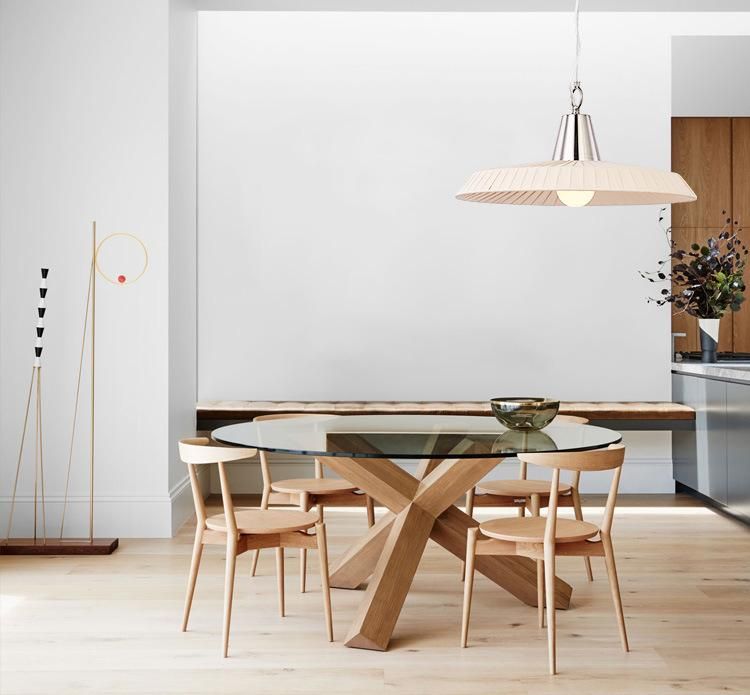 Design Modern Hanging Pendant Light Lighting in Begie Fabric Shade for Kitchen / Dining Room