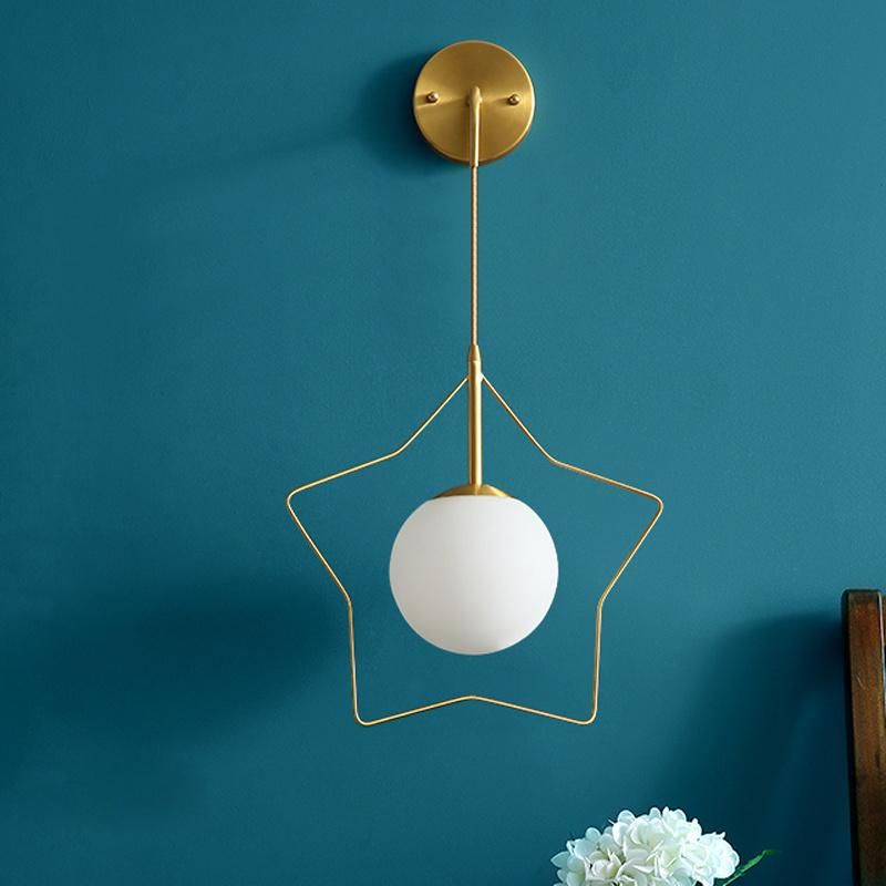 Living Room Copper Bedside Lamp Contracted Bedroom Stair Wall Lamp Star Light