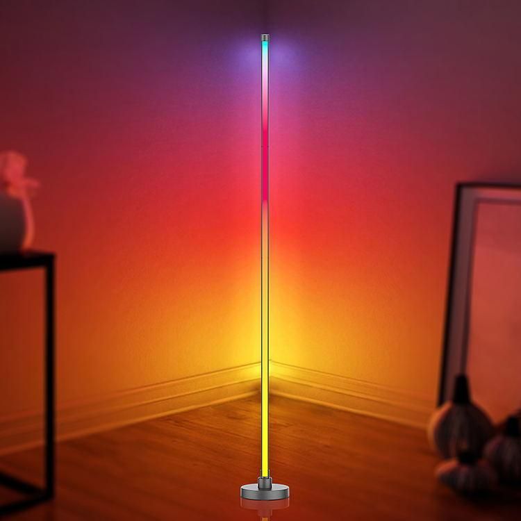 Modern Nordic Decor Designer Corner Standing RGB LED Floor Lamp LED Linear with Remote Control