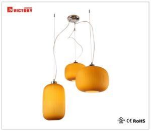Indoor Modern Design Amber Glass Dining Room Chandelier Pendant Lamp with CE Approval