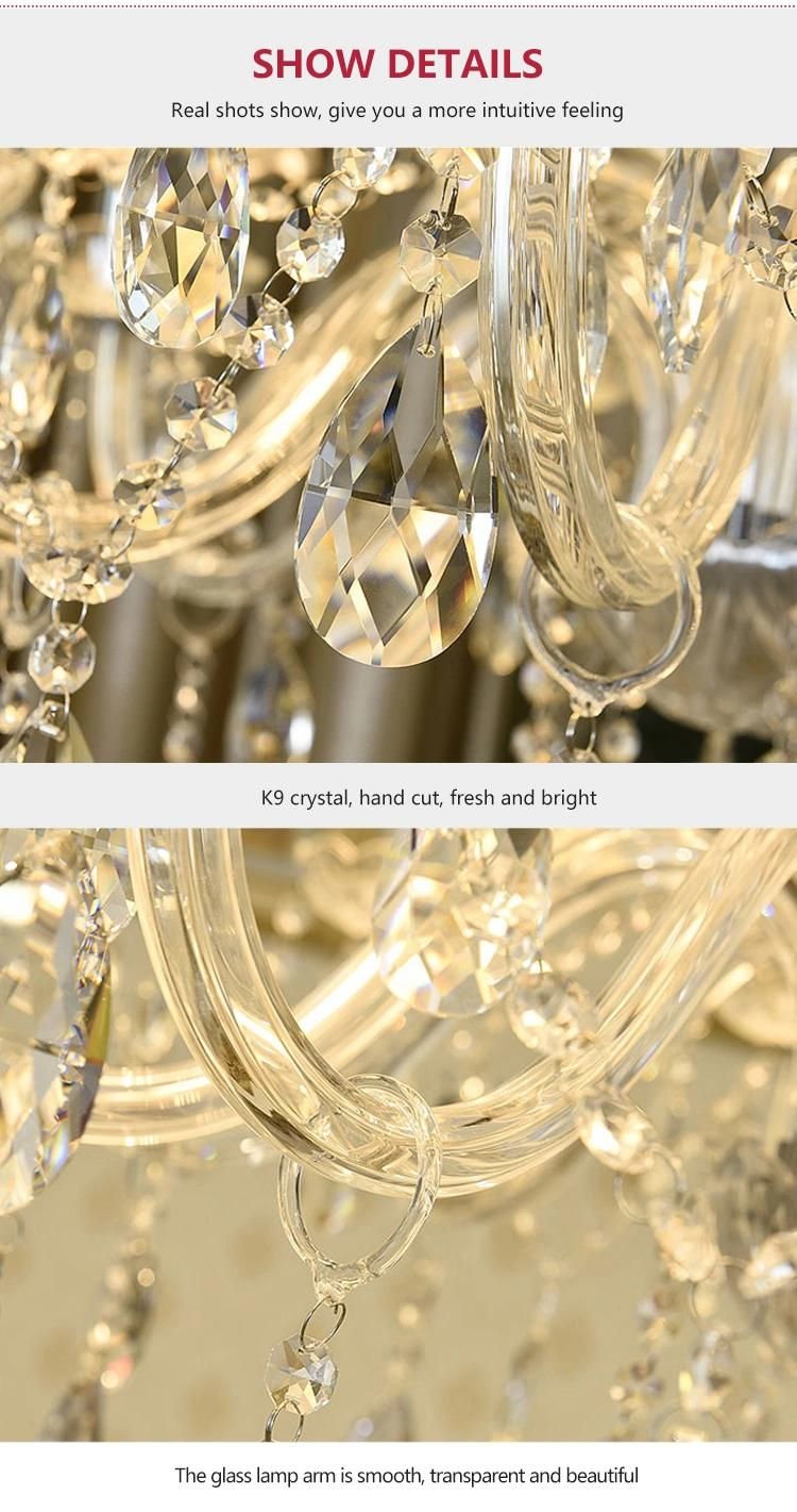 Modern Style Luxury Hotel Lobby Banquet Hall Villa Glass Crystal Custom Chandelier Light