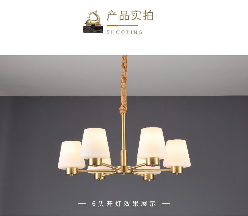 Hot Sale Morden Luxury Glass LED Copper Pendant Lighting Ceiling Chandeliers Light