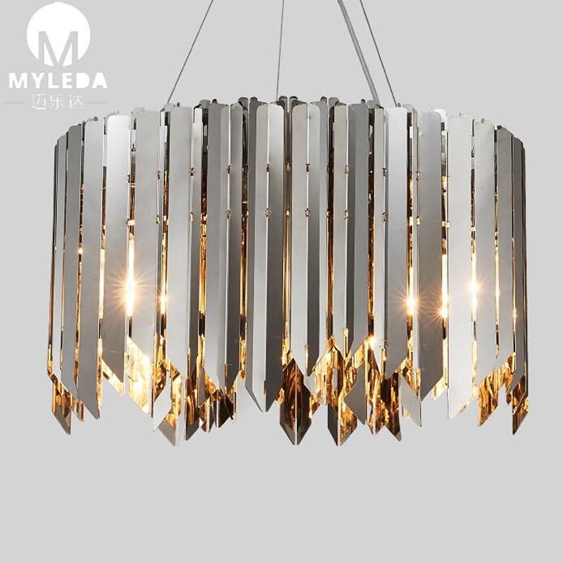 Modern Round Gold Reception LED Chandelier Lamp for Interior Projects