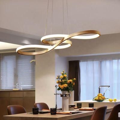 LED Dining Room Home Decoration Gold Hanging Surface Mounted Acrylic Pendant Lighting