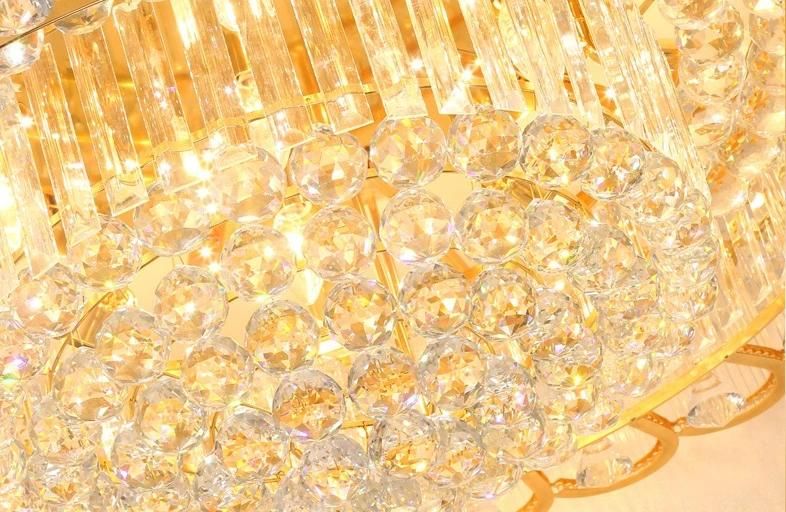 Wholesale Gold Round/Square K9 Crystal LED Ceiling Lighting Zf-Cl-017