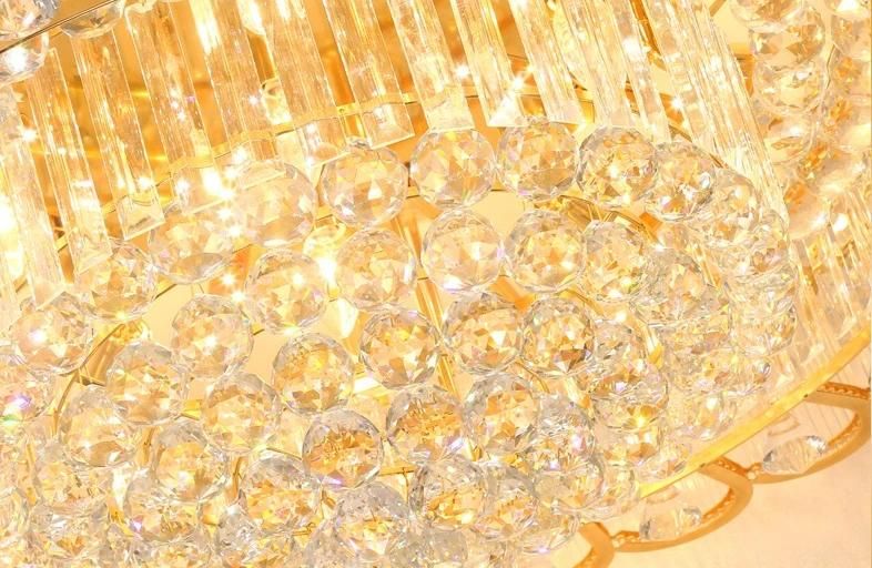 Wholesale Gold Round/Square K9 Crystal LED Ceiling Lighting Zf-Cl-017