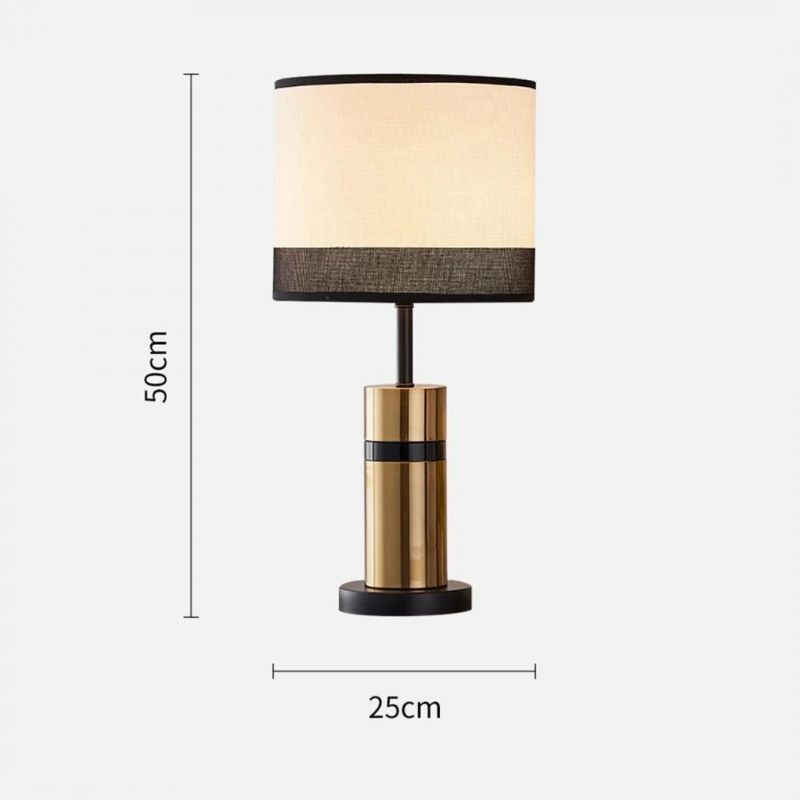 Modern Metal Fabric Lampshade Table Lamp Bedroom Bedside Reading Lights Home Hotel Office Decorative Lamparas