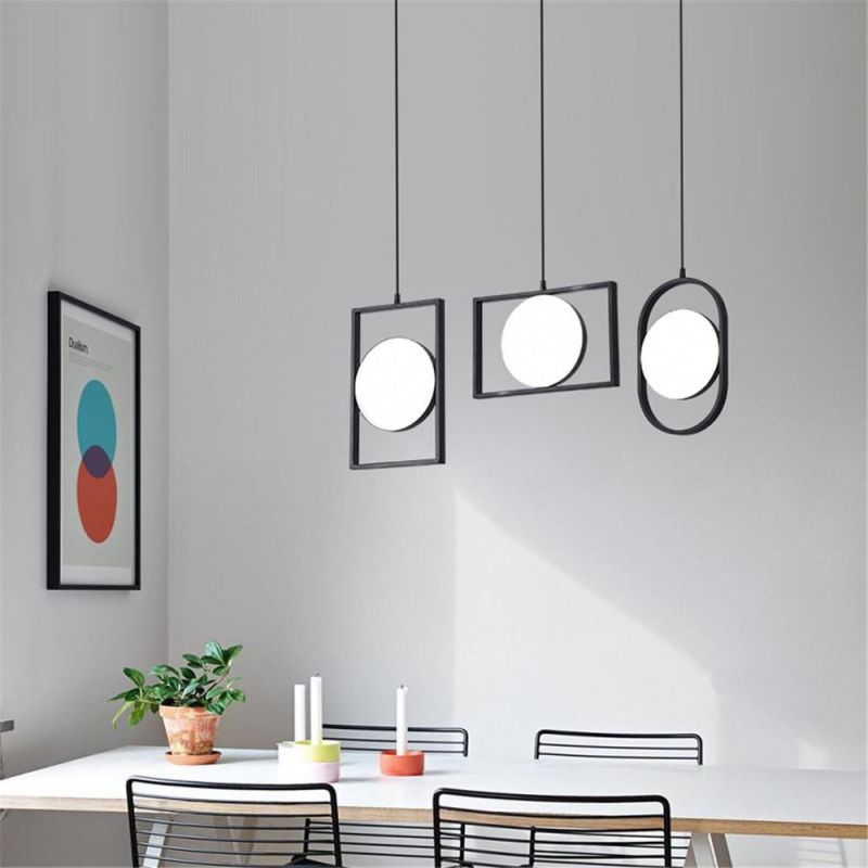 Modern Line Pendant Lights Designer Ring Hanging Lamps Dining Room Bedroom Bedside Restaurant Living Room Light Fixtures